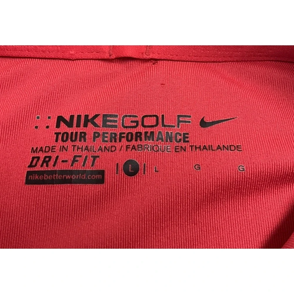 Nike Golf Dri Fit Mens Red Short Sleeve Polo Shirt Size L